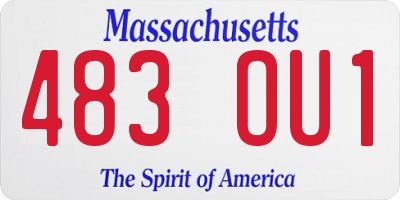 MA license plate 483OU1