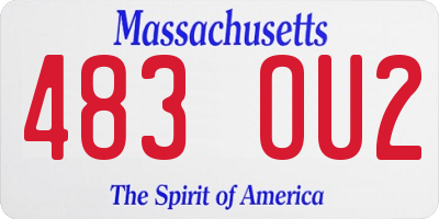 MA license plate 483OU2