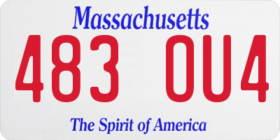 MA license plate 483OU4