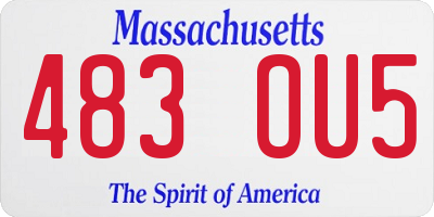 MA license plate 483OU5