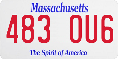MA license plate 483OU6