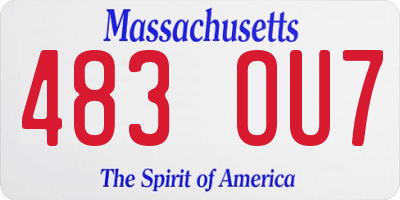 MA license plate 483OU7
