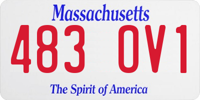 MA license plate 483OV1