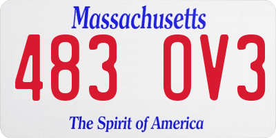 MA license plate 483OV3