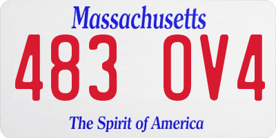 MA license plate 483OV4