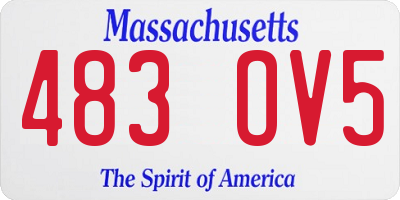 MA license plate 483OV5