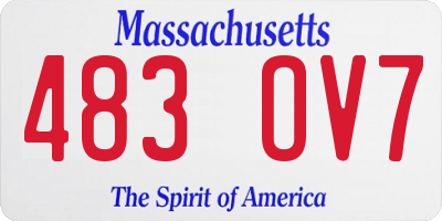 MA license plate 483OV7