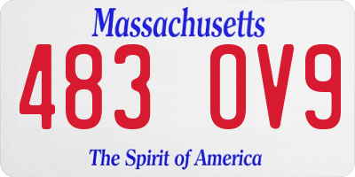 MA license plate 483OV9