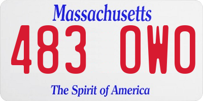 MA license plate 483OW0