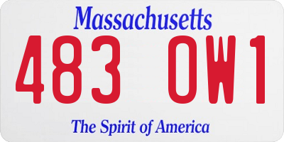 MA license plate 483OW1