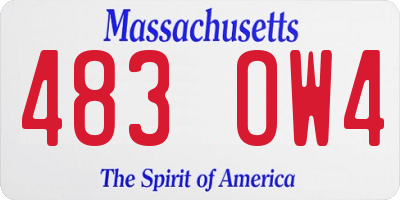 MA license plate 483OW4