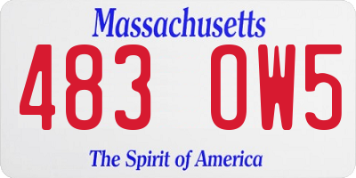 MA license plate 483OW5