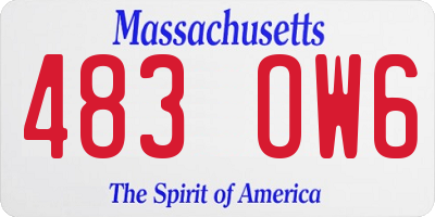 MA license plate 483OW6