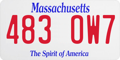 MA license plate 483OW7