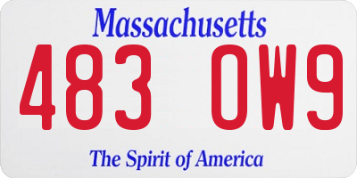 MA license plate 483OW9