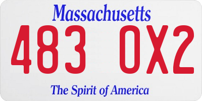 MA license plate 483OX2