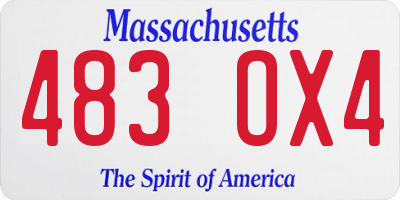 MA license plate 483OX4
