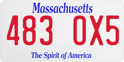 MA license plate 483OX5