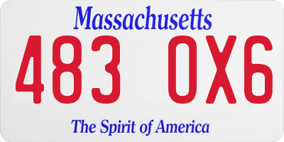 MA license plate 483OX6
