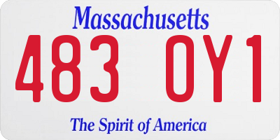 MA license plate 483OY1