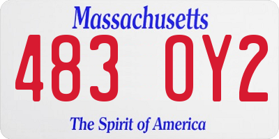 MA license plate 483OY2