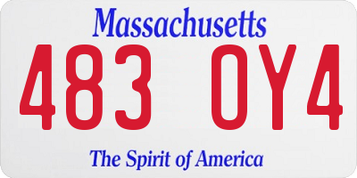 MA license plate 483OY4
