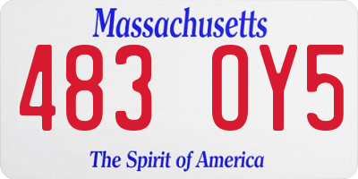 MA license plate 483OY5
