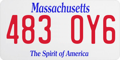 MA license plate 483OY6
