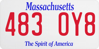 MA license plate 483OY8
