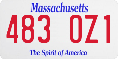 MA license plate 483OZ1