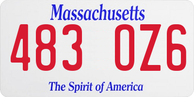 MA license plate 483OZ6