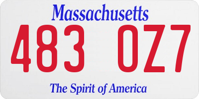 MA license plate 483OZ7