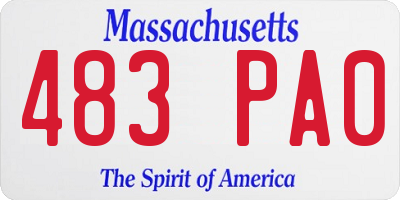 MA license plate 483PA0