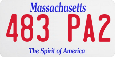 MA license plate 483PA2