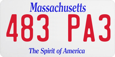 MA license plate 483PA3