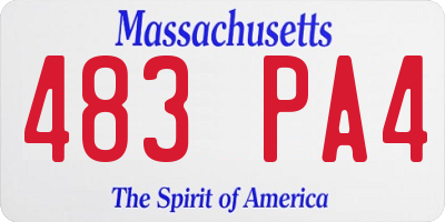MA license plate 483PA4