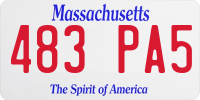 MA license plate 483PA5