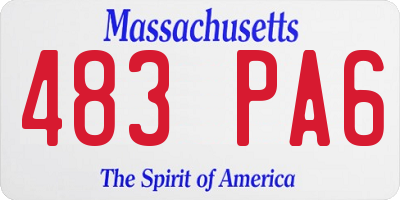 MA license plate 483PA6