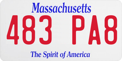 MA license plate 483PA8