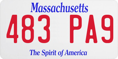 MA license plate 483PA9