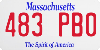 MA license plate 483PB0