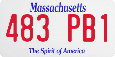 MA license plate 483PB1