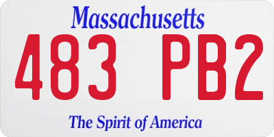MA license plate 483PB2