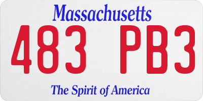MA license plate 483PB3