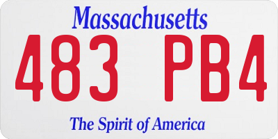 MA license plate 483PB4