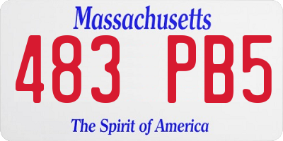 MA license plate 483PB5