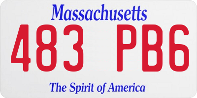 MA license plate 483PB6