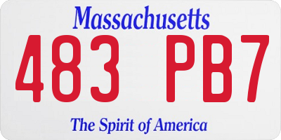 MA license plate 483PB7