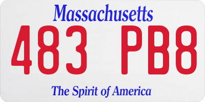 MA license plate 483PB8