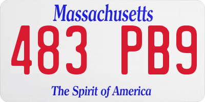 MA license plate 483PB9